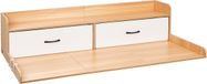 Vevor Werkblad voor wasmachine en droger (137 x 69,9 cm) met plank, 2 lades en haken, geschikt voor linnenkast, voorraadkast, keukenblad, draagvermogen 113 kg, natuurlijke houttint
