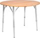 BRUNNER Camperking R Table pliante d'extérieur, pique-nique, camping, jardin, terrasse, en aluminium, avec plateau élégant en bambou, ronde, robuste, charge max 30 kg
