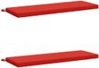 vidaXL Coussins de banc SOEST 2 pièces 100% Polyester Rouge 120 x 40 x 5 cm