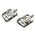 MVTEK DUAL FUNCTION Fietspedalen van aluminium en staal zwart/zilver MTB-pedaal met SPD-opname en as van CR-Mo op kogellagers. Fietspedalen MTB en Road 108x66x28mm fietspedalen 445g