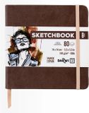 Darwi DFY - Schetsboek - 14 x 14 cm - 140 g - Bruin - 80 vellen