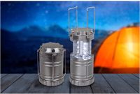 Out of the Blue Stormlantaarn - zilver - uitschuifbaar - 7 x 21 cm - retro campinglamp - batterijen