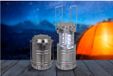 Out of the Blue Stormlantaarn - zilver - uitschuifbaar - 7 x 21 cm - retro campinglamp - batterijen