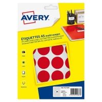 Avery Zweckform PET30R markeringspunten Ø 30 mm rood (240 etiketten)