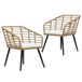 VidaXL Tuinstoelen 2 st met kussens poly rattan eikenkleurig
