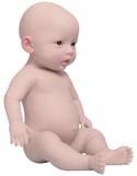 Poupée de bébé en silicone, 18,5 pouces, douce, réaliste, marron
