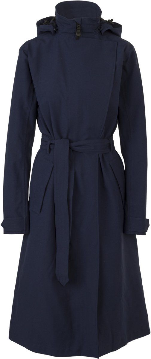 AGU Trenchcoat - Regenjas - Vrouwelijke regenjas - Waterdicht - Ademend Poray 5000 - Fietsregenjas - Reflecterend - Blauw - XS