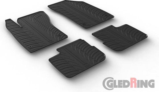 Gledring Rubbermatten passend voor Fiat Tipo Sedan 2016- (handgeschakeld) (T profiel 4-delig + montageclips)