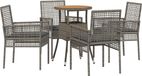 Table de jardin 5 pièces gris polyrattan