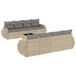 vidaXL 9-delige Loungeset met Kussens, Poly Rattan, Beige