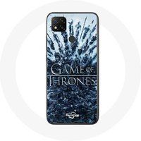 Maniacase Hoesje voor Xiaomi Redmi 9C Game of Thrones seizoen 8 Episode 1 The Iron Throne Characters logo Grey