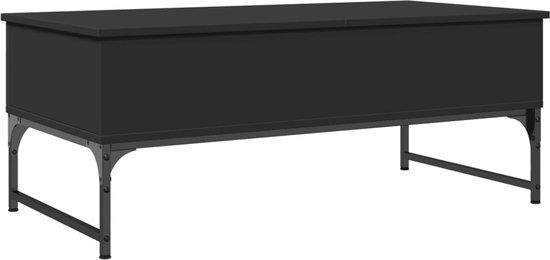 vidaXL Salontafel 100x50x40 cm bewerkt hout en metaal zwart