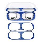 StyleDesign Stofwerende sticker compatibel met Apple AirPods Pro - metaalstof bescherming stickers Skins in blauw