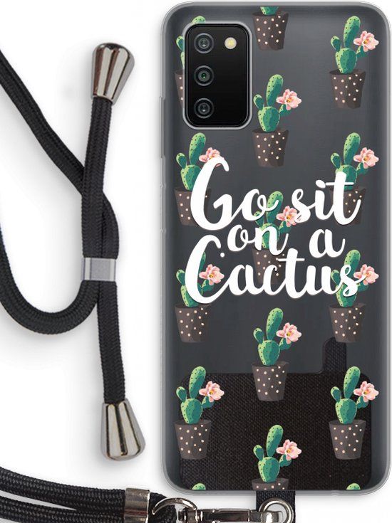 Case Company® - Samsung Galaxy A03S Case with Cord - Cactus Quote - Black Cord - Protective Phone Case