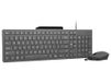 Lenovo 310 USB-A Combo toetsenbord en muis met kabel (rode optische sensor, 2000 dpi, 3 toetsen, scroll, spatwaterdicht toetsenbord, telefoonhouder, USB-A) Spaans QWERTY-toetsenbord, grijs