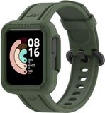 By Qubix - Siliconen sportband met case - Donkergroen - Geschikt voor Xiaomi Redmi Watch 2 (Lite)