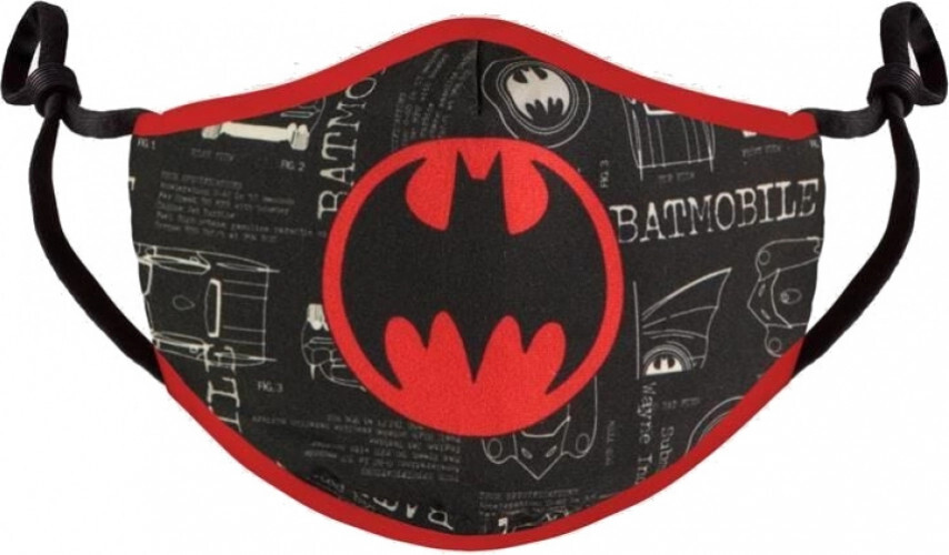 Difuzed Batman - Black&Red Adjustable Shaped Face Mask (1 Pack)