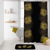 Livettti.NL Livetti Shower Curtain | 180x200 cm | Black | Floral Pattern | Polyester | Includes Rings | Washable