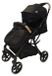 NANIA Compacte wandelwagen Lexy, geschikt tot 22 kg, complete set met beenbeschermer en regenbescherming, zwart