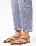 Sacha - Dames - Cognac sandalen met gekruiste bandjes - Maat 38