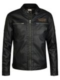 Petrol Industries Heren Doorgestikt PU racer jack steeljunction - Zwart - Maat XL