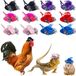 Chapeaux de poulet sans marque 12 pièces 6 couleurs, chapeau à dessus en plumes avec jugulaire réglable