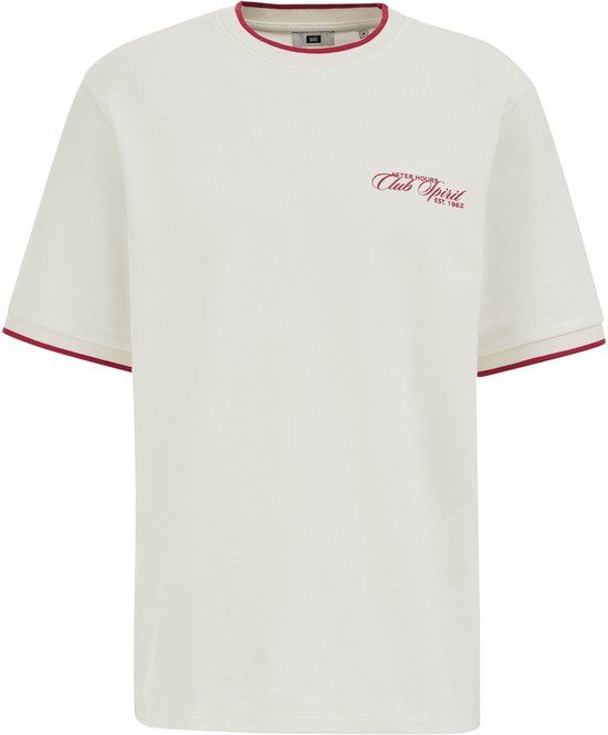 WE Fashion Heren relaxed fit T-shirt met print en contrast