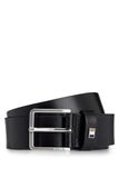 BOSS Leren Riem Ther-Flag-E Sz35 Leather Belt W115 Black Zwart