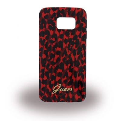 Guess Animal Leopard GUHCS6ELEORE TPU Back Cover Samsung G925F Galaxy S6 Edge Rood