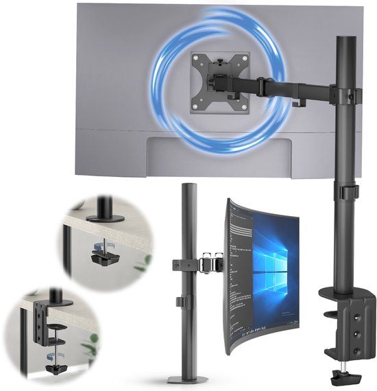 ACROPAQ Monitor arm – Voor 1 scherm 13–32 inch – Met klemsysteem – Monitorbeugel bureau – AM1212B