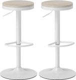 HOMCOM Set van 2 barkrukken, draaibaar, keuken, wit