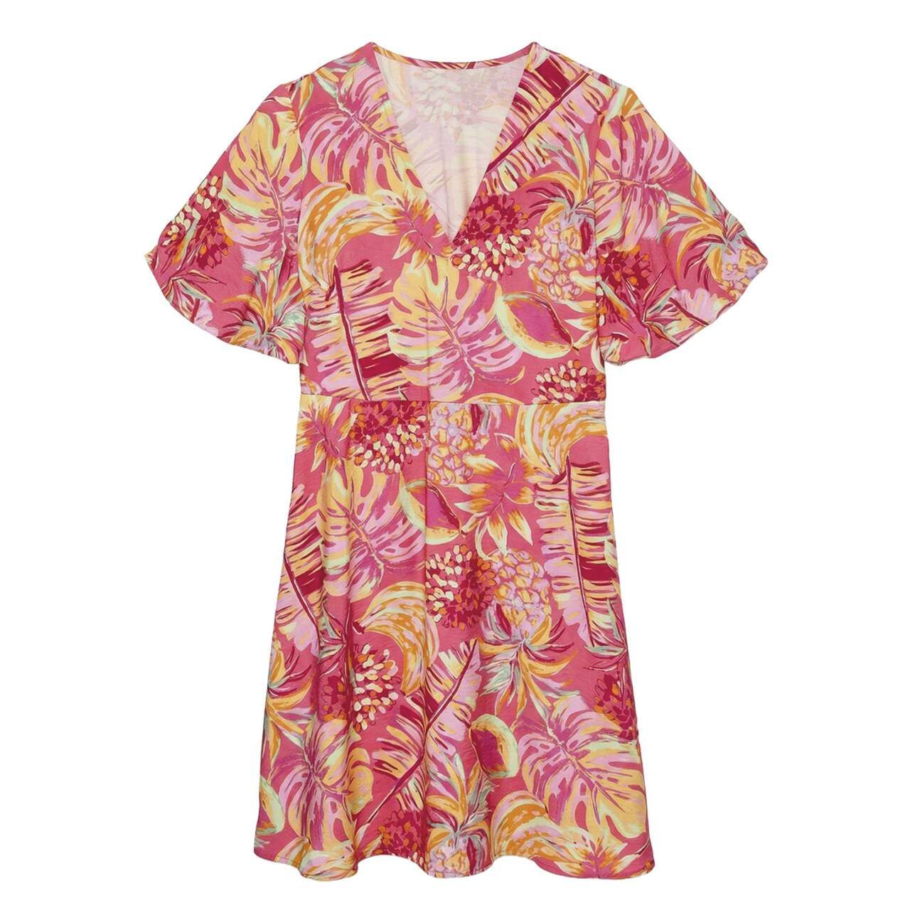 VERO MODA viscose mini jurk met print - roze