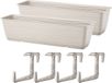 Form Plastic Balkon plantenbak Balustrade - 2x - incl ophangbeugels - kunststof - lichtgrijs - L60 x B17 x H14