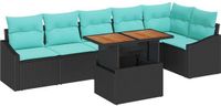 vidaXL Tuinbankenset 7-delig Zwart en Teal