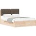 Lit Double Lit Adulte Cadre De Lit Avec Tête De Lit Rembourrée Taupe 150 X 200 Cm