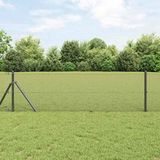 Clôture-grillage de jardin en fil soudé gris 0,4 x 25 m 383478