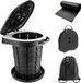 GELLDG Toilette de camping - Toilette de camping pliable - avec couvercle - Incluant 10 sacs à déchets - Convient pour une utilisation en extérieur et dans les véhicules - Seau multifonctionnel - Idéal pour la randonnée, les voyages, le camping et la pêche