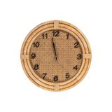 Romimex Wandklok, bruin, vlechtwerk, dennenhout, MDF, 46 x 46 x 6 cm