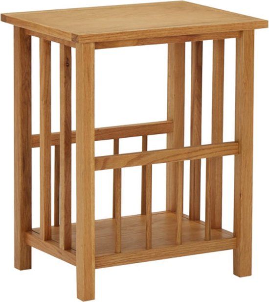 vidaXL Bijzettafel 45x35x55 cm Massief Eikenhout Bruin