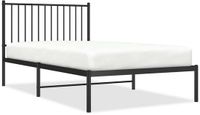 vidaXL Cadre de lit avec tête de lit métal noir 100x190 cm