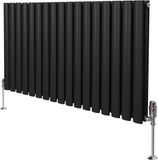Monster Group BV Radiateur colonne ovale - noir - 600mm x 1020mm - incl. robinet TRV chromé