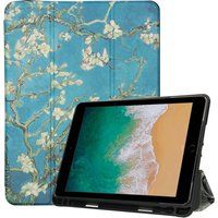 imoshion Tablet Hoes - Geschikt voor Apple iPad Air 2 (2014) / Air 1 (2013) / 6e generatie (2018) 9.7 inch / 5e generatie (2017) 9.7 inch - Design Trifold Bookcase - Kunstleer - Green Plant