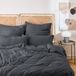Blumtal Parure de lit en mousseline, 135x200 cm - Housse de couette 135 x 200 + taie d'oreiller 40x80, anthracite