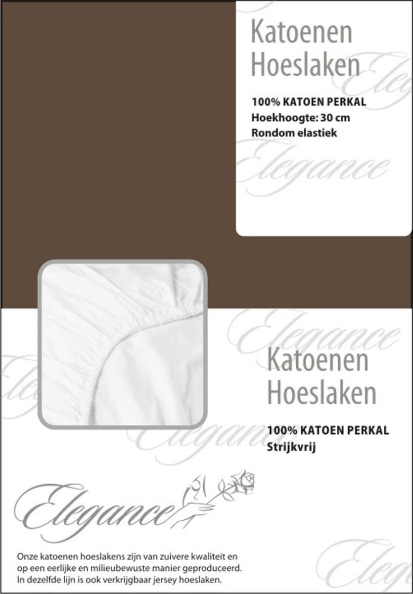 Elegance Hoeslaken Katoen Perkal - taupe 140x200