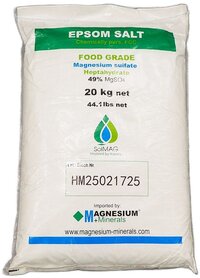 SoLMAG Epsom zout – 20 KG – Badzout - Magnesiumsulfaat 49% FCC Food Grade Kwaliteit - 1-3 mm korrelgrootte - Bitterzout - Magnesium Sulfate - Epsomzout - Epsom Salt - Sal de Epsom – Epsom zoutbad – Voetenbad