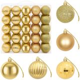 vidaXL Kerstballenset - 75 stuks - Goud - 6 cm - Polystyreen