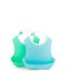 Twistshake 2x Voedingsslabbetjes Waterdicht voor baby, Slabbetjes met Voedselvanger, Verstelbare Hals, Babyslabbetjes, 4+ Maanden, Pastel Blauw Groen