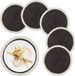 Merkloos Relaxdays Placemats - Set van 6 - Gevlochten Zeegras - Ø 37 cm - Rond - Zwart-Crème