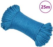 vidaXL Werktouw 6 mm 25 m polypropeen blauw