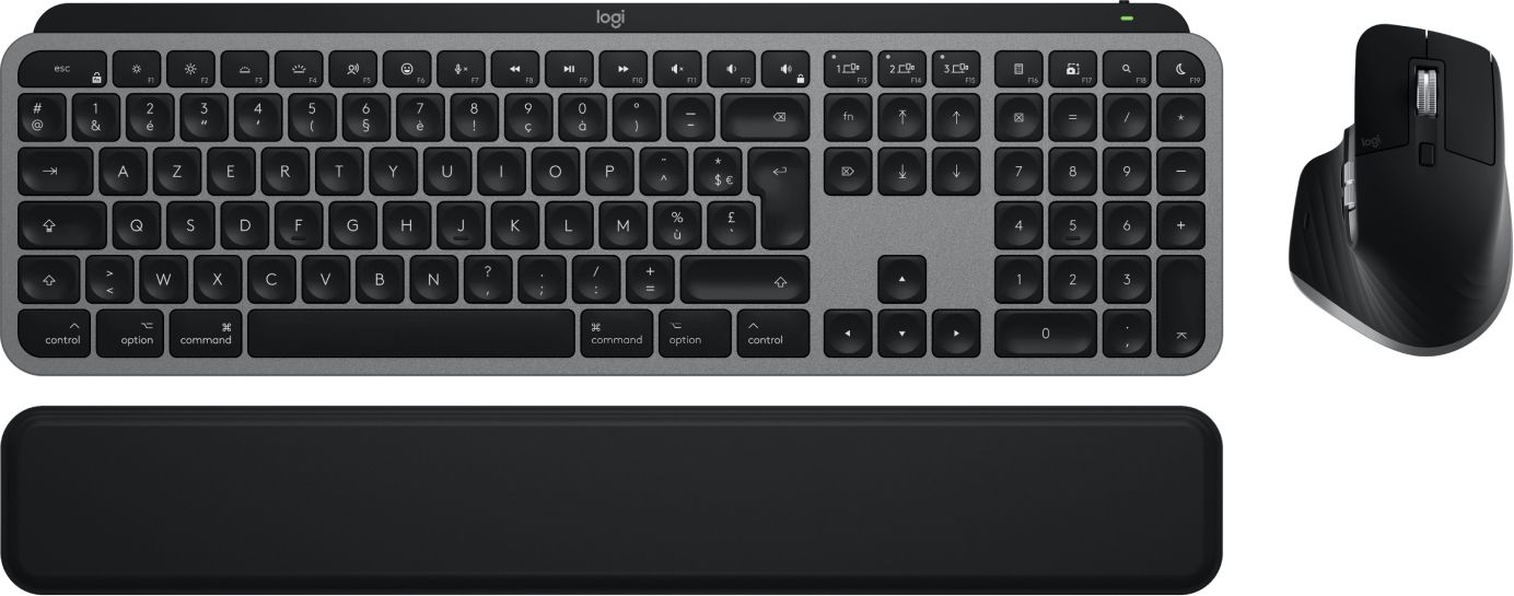 Logitech MX Keys S Combo for Mac - AZERTY French Keyboard & Mouse - Black